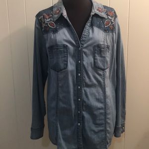 Denim Embroidered Shirt